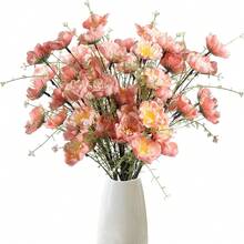 3入組人造杜鵑花與蝴蝶裝飾,用於桌面或花束的家居花卉裝飾 - 粉色 - 查看 5