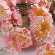 3入組人造杜鵑花與蝴蝶裝飾,用於桌面或花束的家居花卉裝飾 - 粉色 - 查看 4