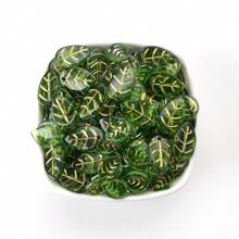 50入/批金色綫綠葉子吊墜亞克力墜子,diy家居手工藝品製作,髮夾手鏈耳環項鍊聖帕特裡克節裝飾 - 綠色 - 查看 6