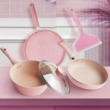 4 Piezas Juego De Accesorios De Cocina Temático Rosa Para Olla De Sopa Y Sartén - Rosa - Ver 1