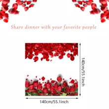 Valentine'S Day Rose Floral Kitchen Tablecloth Rectangular Table Cover, Suitable For Kitchen Party Dinner Table Decorations - Z13 - View 7