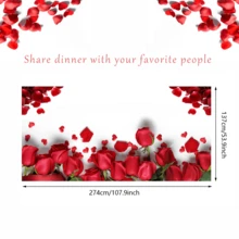 Valentine'S Day Rose Floral Kitchen Tablecloth Rectangular Table Cover, Suitable For Kitchen Party Dinner Table Decorations - Z13 - View 5