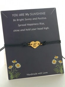 Fashion Simple 26-Letter Valentine's Day Gift Men And Women Cordage Woven Rope Jewelry - Black - View 14