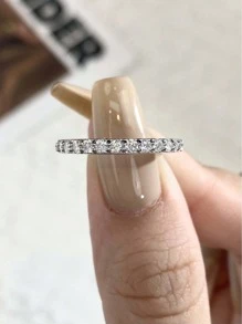 1枚S925纯银莫桑石钻石订婚/结婚戒指，承诺/永恒/周年纪念戒指，奢华珠宝礼品/新娘珠宝/钻石戒指