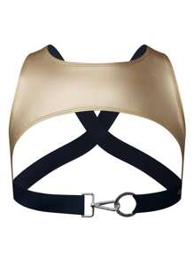 Jockmail 一件式男士肩帶約束按扣可調節可拆卸金屬扣安全帶一種尺寸 - 金色 - 查看 4