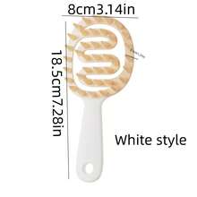 1個中空手柄洗髮梳,按摩梳,柔軟矽膠設計,緩解頭皮癢癢,清潔頭皮洗髮工具 - 白色 - 查看 1
