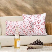 1 件可愛心型輕奢枕套,由真正的桃皮絨布料製成,雙面印花,適合日常使用、送禮、家居裝飾、客廳、臥室、沙發、扶手椅、藝術、節日、藝術設計、氛圍、情人節、圓點【雙面印花,精緻拼接】 - 彩色 - 查看 5