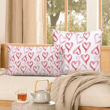 1 件可愛心型輕奢枕套,由真正的桃皮絨布料製成,雙面印花,適合日常使用、送禮、家居裝飾、客廳、臥室、沙發、扶手椅、藝術、節日、藝術設計、氛圍、情人節、圓點【雙面印花,精緻拼接】 - 彩色 - 查看 4