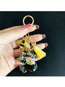 1pc A-Y Initial Keychain, Cute Daisy & Bee Resin Keyring, Suitable For Hanging On Bags, Backpacks, Cars, Great Gift For Women And Girls, Also For Valentine's Day - Multicolor - View 31