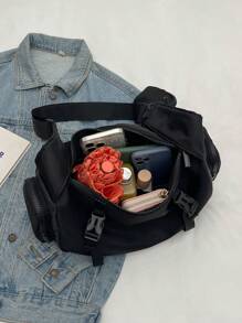 簡約、優雅且時尚的純色背包,適用於學校、通勤、休閒、運動、健身、旅遊和戶外旅行背包、旅行袋、旅行套件、旅行用品、旅行組織袋、旅行必備品和旅行配件 - 黑色 - 查看 6