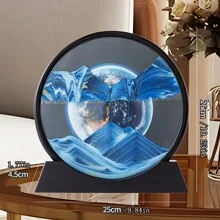 1 件流沙畫家居裝飾物品 26 公分高 25 公分寬,一側有沙子,另一側帶鏡子,非常適合裝飾辦公室、客廳、酒櫃。每次翻轉沙子都會形成獨特的圖案 - 藍海龜 - 查看 2