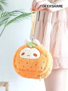GeekShare Geeshare 1pc Cute Plush Orange Rabbit Carrying Case Compatible With Ps5/Xbox/Ns Pro Controllers And Other Small Accessories - orange - View 7