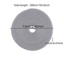 1pc 5m Long Hook-And-Loop Strap - Grey - View 3
