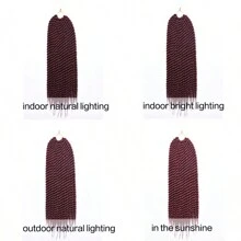 編織辮髮18英寸哈瓦那扭辮12根粗辮合成纖維髮,適用於非洲辮髮延長 - 酒紅色 - 查看 5