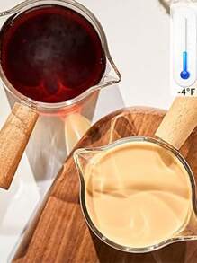 1pc Wooden Handle Espresso Cup, 1pc Double-Spouts Glass Measuring Cup With Dual-Scale, 1pc V-Shaped Espresso Cup, Transparent Glass Espresso Accessories, Milk Frothing Pitcher - Transparent - View 9