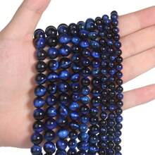 Loose Natural Stone Beads Semi-Finished Agate & Blue Peacock Stone Beads For Diy Bracelet & Necklace Jewelry Making