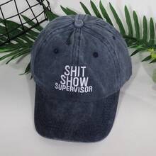 1pc Women's Letter Embroidery Personalized Washed Denim Baseball Cap Casual Fashion Style Sun Protection Outdoor Work Cap - Multicolor - View 4
