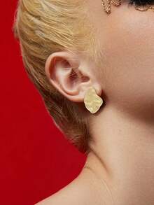 6 对/套时尚哑光金属心形和不对称形状耳环套装可作为女士/女孩派对的礼物