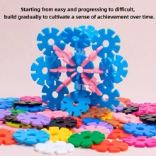 Christmas Decoration 50pcs Large Snowflake Building Blocks, Interlocking Plastic Disc Toys For Creative Construction, Stem Learning, Suitable For Children, Teenagers, Adults, Boys And Girls, A Must-Have For Kindergarten Classroom School, Student,Stationery,School Supplies,Education Toys,Kids Stacking Toys,Children Toys