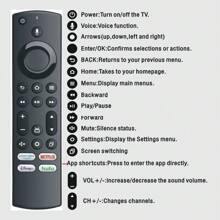 适用于 Insignia、Pioneer 智能电视的替换语音遥控器，兼容所有 Fire 系列 AMZ TV Stick/Cube/Stick Lite/Stick 4k Max/Omni 系列/4 系列智能电视 - 杏色 - 查看 3