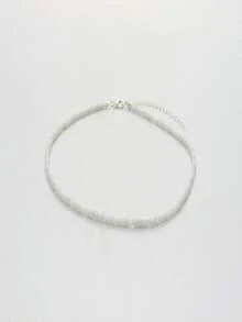 手工編織的波西米亞風格短項鍊,用彩色種子珠製成,為女性提供時尚配件 - 白色 - 查看 1