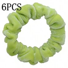 6/10 件/批 天鹅绒女士女孩发圈弹性发带 多色混合纯色时尚马尾辫固定发带配饰发圈 适合日常使用 - 彩色 - 查看 59