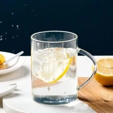 Night Light Heat-Resistant Glass Mug With Handle, Featuring Starry Sky Pattern, Suitable For Office Use, For Both Men And Women, Ideal For Drinking Water, Tea, And Coffee. Transparent Design, Comes With Lid And Spoon - Moon - View 9