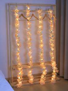 1入組20LED 1.5米/5段梅花銅線燈串，室內裝飾房間，女孩房間裝飾，春季氛圍裝飾，節日花藤裝飾，彩色燈光，求婚婚禮裝飾，派對燈飾，適用於四季 - 香檳色花朵 - 查看 7