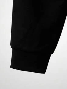 Tween Boy's Slogan & Gaming Controller Printed Long Sleeve Hooded Sweatshirt And Pants Sports Tracksuit, 2pcs/Set - Black - View 7