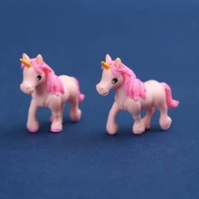 2入組苔蘚微景觀裝飾飛馬和獨角獸動物鑰匙扣,盆栽植物裝飾配件 - 彩色 - 查看 4