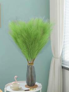 10入/20入人造蘆葦,55cm/21.65in高毛絨假草,適合作為地花瓶填充物的大型普通稈木枝,在家廚房波希米亞風格裝飾,房間裝飾,婚禮派對裝飾中使用 - 綠色 - 查看 4