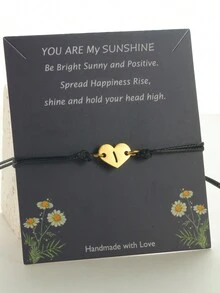 Fashion Simple 26-Letter Valentine's Day Gift Men And Women Cordage Woven Rope Jewelry - Black - View 6