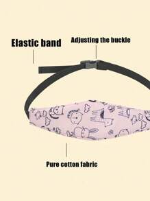 1pc Baby Stroller & Car Seat Safety Belt, Adjustable Sleeping Support Headrest, Eye Mask Strap, Car Assist Accessory - Pink - View 2