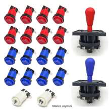 SQARCADE Arcade Happ Push Buttons Red Blue Mircoswitch Joystick Happ Zippy 5P Swtich Copy Sanwa Stick Arcade Machine Diy Kit - Multicolor - View 1