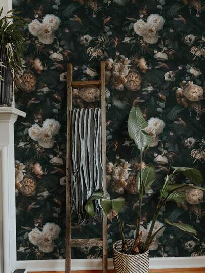 Butterfly Bloemen Dark Self Adhesive Wallpaper, Peel Stick Waterproof Renovation Wand Sticker, Removable Beautiful Mural, Home ation, Art, 17.7in*6.5/9.8ft, Stickers Panels, Paper, Wallpapers, ation Items Refresh Your Home, Rama Birthday Graduation view 7