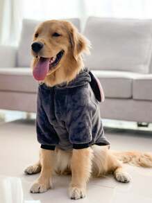 Rabbit Ear Decor Pet Hoodie - Grey - View 7