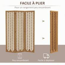 HOMCOM Screens & Room Dividers - Coffee Brown - View 6