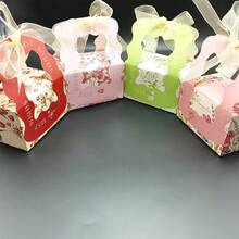 10 cái Hộp Quà Với Đầy màu sắc Mẫu , Nọn nhẹ Và Đẹp , Thích hợp Đối với Cookie Và Kẹo , Với Ruy băng Cho đám cưới , Buổi tiệc Và Thu thập - Màu xanh Bạc hà - Xem 2