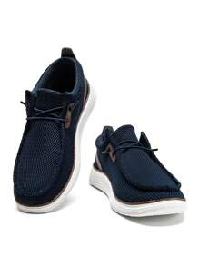 Men Boat Shoes Slip On Flats Shoes Loafers Casual Sneakers Lightweight Work Walking Traveling Shoes - 寶藍色 - 查看 5