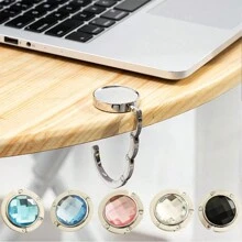1pc Foldable Purse Hook Floding Handbag Hanger Bling Rhinestone Bag Holder For Table Desk, Purse Hanger, Purse Hook, Bag Hanger, Bagnet Purse Magnet, Bag Hook, Purse Hook For Desk, Bag Hooks For Tables