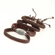 4入組朋克風格戶外休閒男士手鍊。簡約禮物 - style 1 - 查看 4