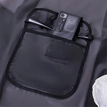 時尚雙肩tpu圍裙,適用於家庭廚房烹飪,防水防油女式長款工作服並附有毛巾 - 黑色 - 查看 9