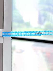 1pc 5m Anti-Slip & Windproof Clothesline, Outdoor Balcony Fence Style Drying Rope - Blue - View 2