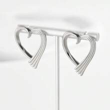 1pair European And American Style Creative Heart Shaped Stud Earrings - Gold Heart Earrings - View 9