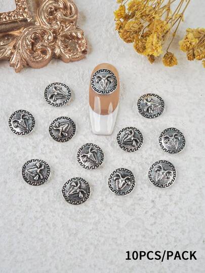 Beautizon Nailartlab 10 món đồ trang trí móng tay 3D bằng hợp kim kim loại tự làm (DIY)