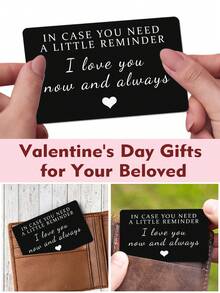 1套黑白色「我愛你」提醒卡、錢包卡、信用卡貼紙,婚禮、聖誕節、情人節、生日禮物圖案雙面信用卡貼紙,男友、丈夫專用 - 彩色 - 查看 1