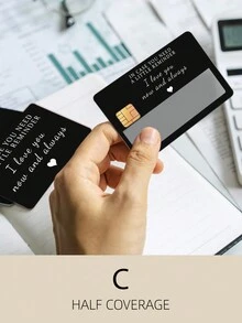 1套黑白色「我愛你」提醒卡、錢包卡、信用卡貼紙,婚禮、聖誕節、情人節、生日禮物圖案雙面信用卡貼紙,男友、丈夫專用 - 彩色 - 查看 8