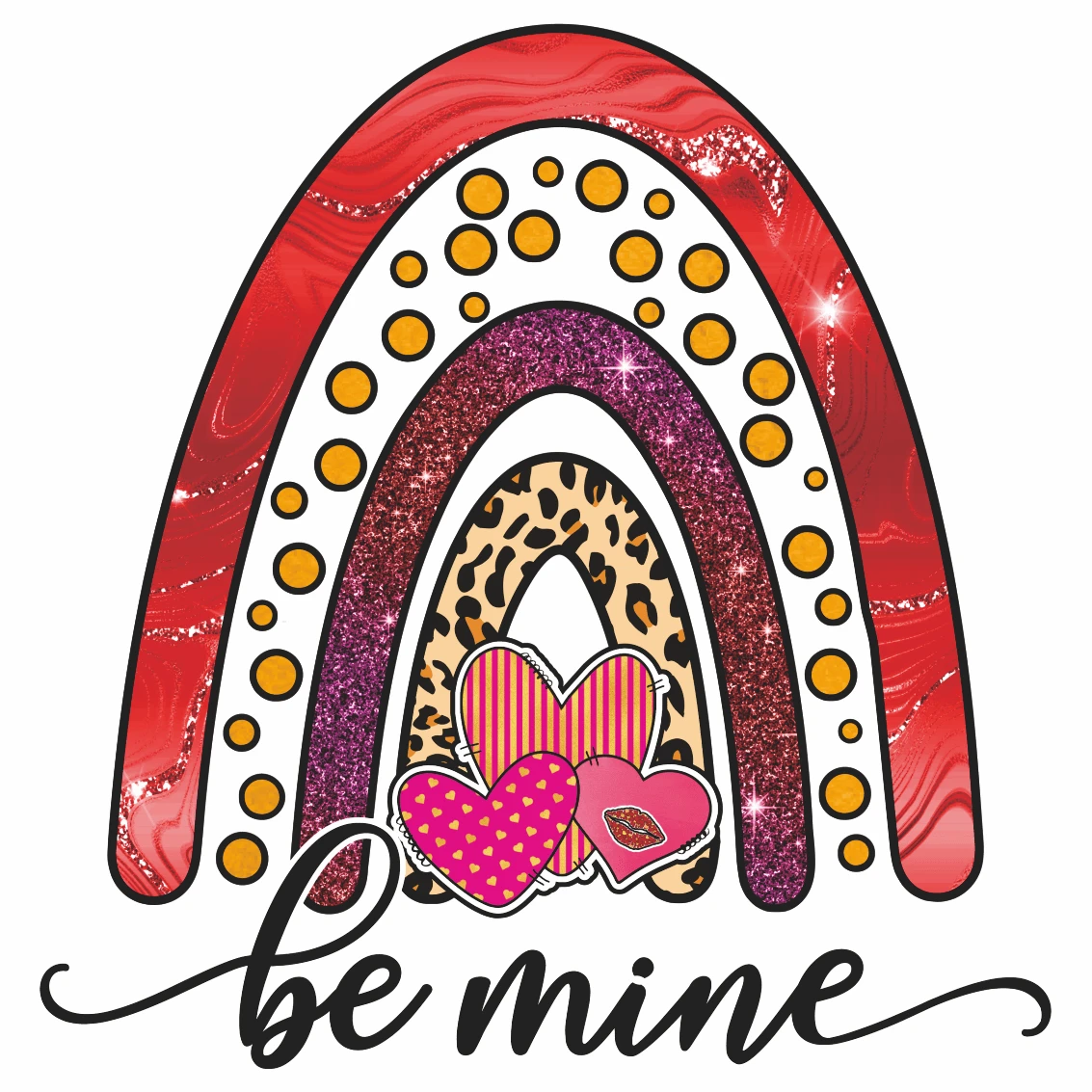 S/l情人節字母熱轉印設計燙貼貼紙可水洗,適用於衣服、手袋、牛仔褲和裝飾品 - 多色 - 查看 1