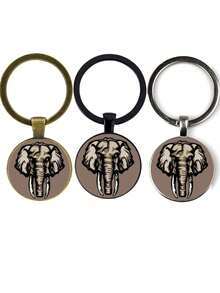 3pcs/Set Creative Cartoon Elephant Print Pen, Available In Black, Antique Bronze And Silver Color, For Teacher's Day, Friends, Family And Lovers' Gifts - Multicolor - View 2