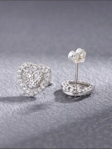 1對精美鎖骨耳釘s925純銀優雅珠寶,適合女性生日禮物,友誼禮物 - 銀色 - 查看 5